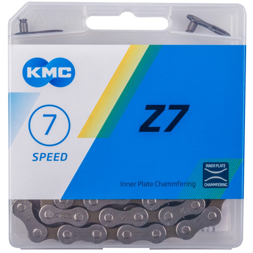 Цепь KMC Z-7 (6-7 скоростей) с замком 1/2"х3/32" 114зв. 7,3мм, в пластик. коробке