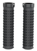 Ручки на руль H27 OneSideLock 132 мм резиновые сверхпрочне TPR, с антискользящим рисунком, c 1 фиксатором черные