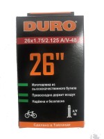 Камера для велосипеда 26"x1.75/2.125 A/V-48 DURO (ТАЙЛАНД)